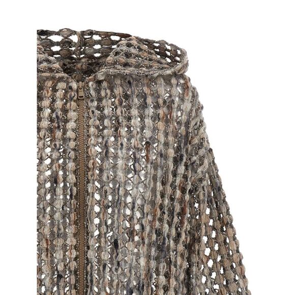 Brunello Cucinelli Women 'Balloon Net Embroidery' Cardigan - Picture 3 of 4
